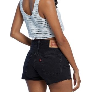 Levi's 501 Ribcage Shorts - Black Bayou